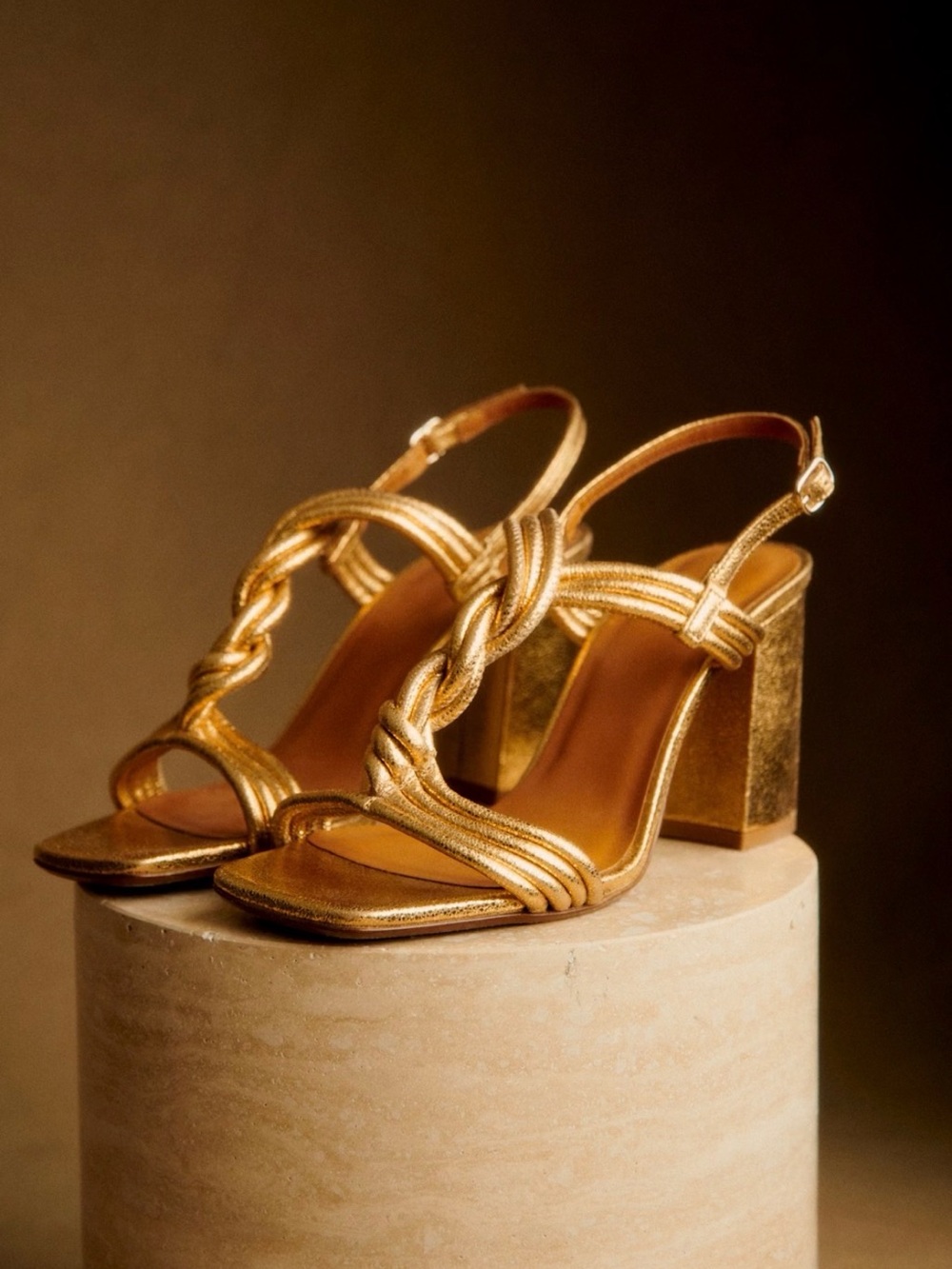 Sezane Maeve Gold High Sandals